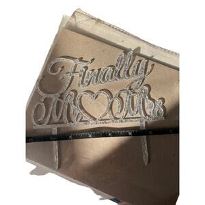 Finally Mr & Mrs Cake Topper, Mr & Mrs Wedding Cake Topper Silver Acrylic